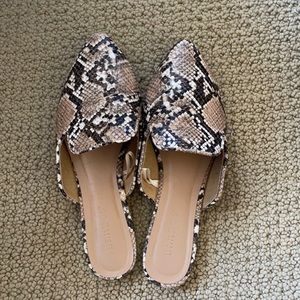 snake print slide on shoes